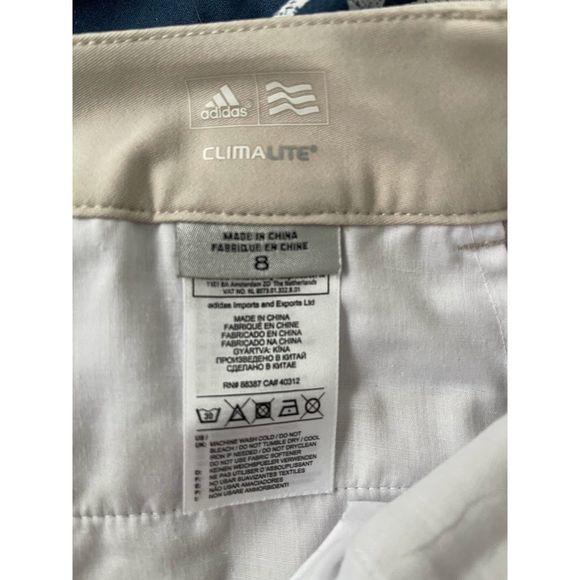 Women's 8 Adidas Climalite Golf Shorts Summer Shorts Beige/Khaki - Picture 3 of 4